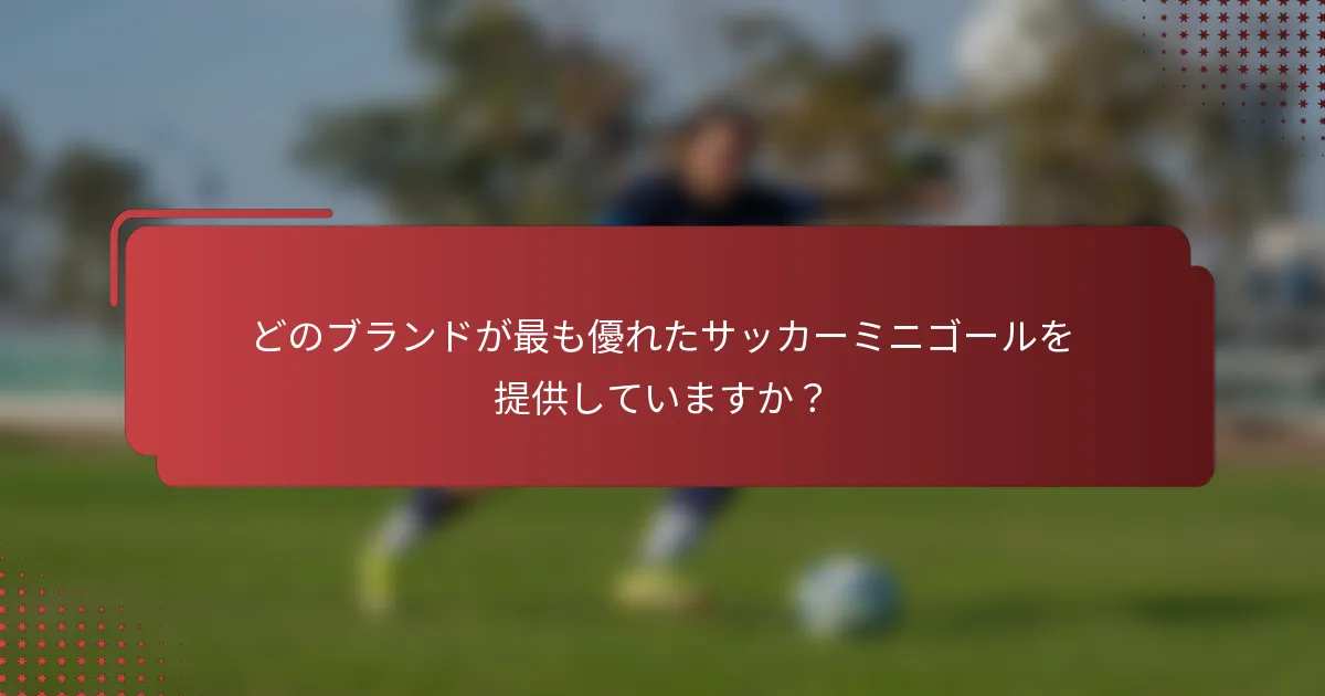 どのブランドが最も優れたサッカーミニゴールを提供していますか？
