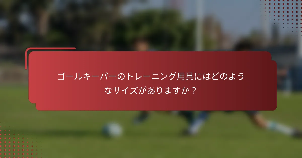 ゴールキーパーのトレーニング用具にはどのようなサイズがありますか?