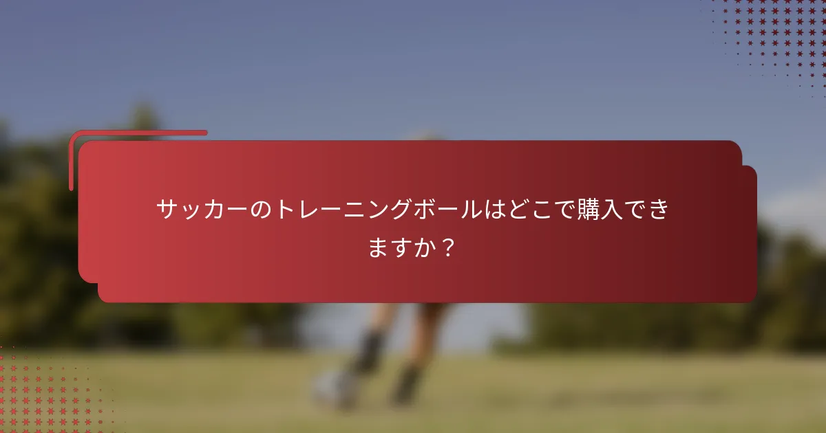 サッカーのトレーニングボールはどこで購入できますか？