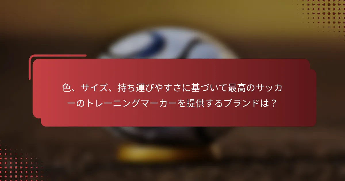 色、サイズ、持ち運びやすさに基づいて最高のサッカーのトレーニングマーカーを提供するブランドは？