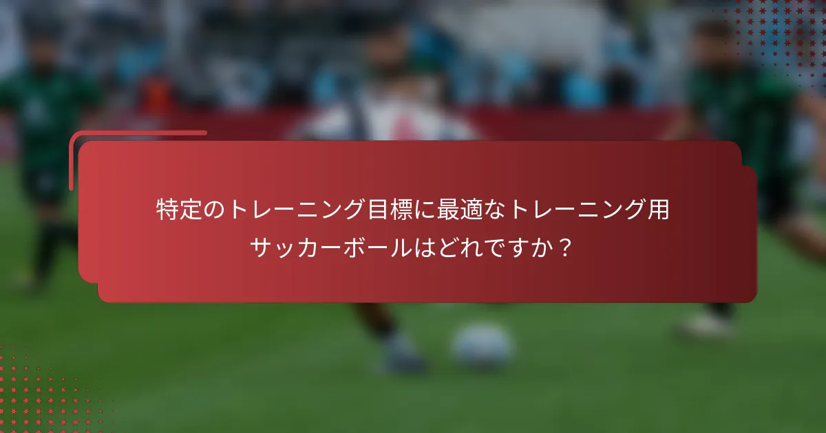特定のトレーニング目標に最適なトレーニング用サッカーボールはどれですか？