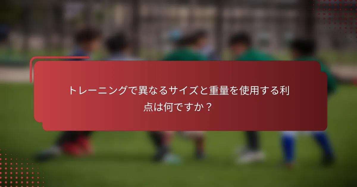 トレーニングで異なるサイズと重量を使用する利点は何ですか？