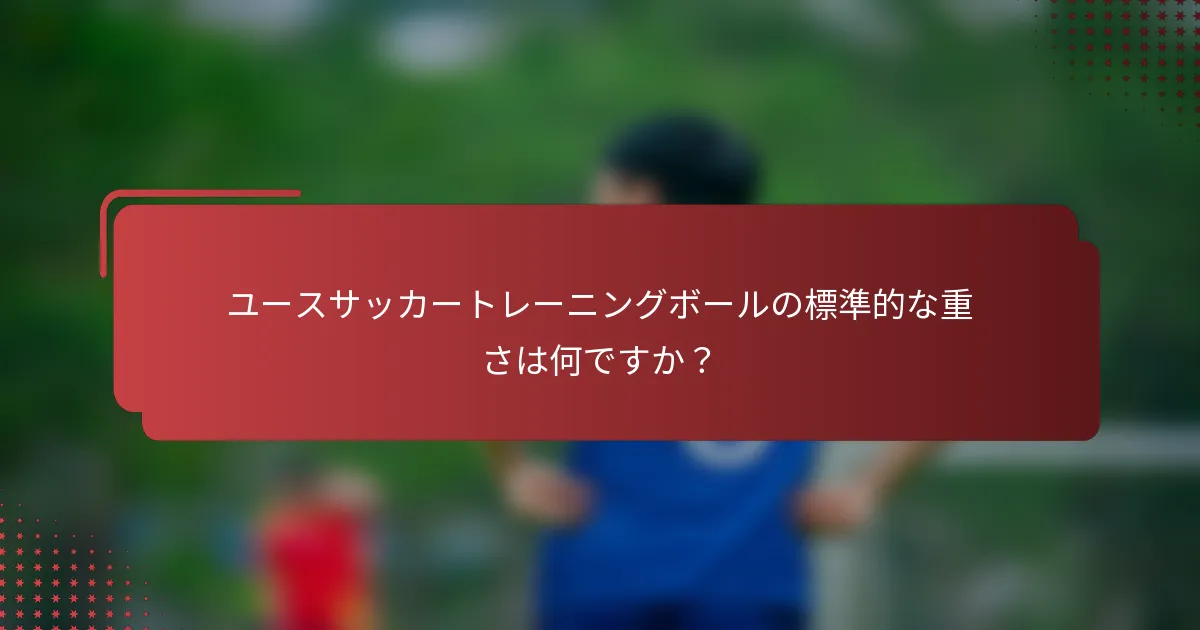 ユースサッカートレーニングボールの標準的な重さは何ですか?